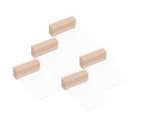 HAPINARY Porte-Affiches de Table Base en Bois Lot de 5 en Acrylique Transparent Design Minimaliste et Moderne, pour Événements d'entreprise et Décoration de Table
