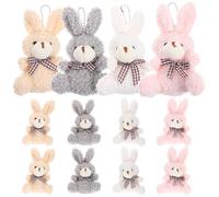 HAPINARY Porte-clés Accessoires Mignons Lapin en Peluche Douce Coton Pp Lot de 12 pour Clés et Décorations de Paquet , pour Activités en t Fêtes