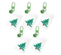HAPINARY Porte-clés de Noël Créatif en Pvc et Silicone, Lot de 5 Pièces, Décoration Festive Verte pour Présents de Fête et Organisation Pratique