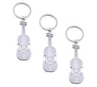 HAPINARY Porte-clés Décoratifs en Alliage de Zinc Argenté Forme Violon 3 Pièces Ouvre-bière Intégré pour Éviter la Perte et Accessoire Musical Élégant
