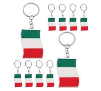 HAPINARY Porte-clés Résistant Drapeau Italien en Pvc et Alliage de Zinc , Lot de 10 Pièces , Style Authentique pour Aventures Quotidiennes et Souvenirs de Séjour en Italie