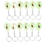 HAPINARY Porte-clés Spécimens en Résine Synthétique Ambre 12 Pcs Pendentifs Scorpion Lumineux pour Décoration Suspendue Paquet DIY Garçon et Filles Plusieurs styles