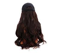 HAPINARY Postiche Chapeau une Pièce Grosse Vague Longue Bouclée Synthétique Femme Décontractée Soirée Carnaval Mariage