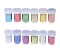 HAPINARY Poudre D'or à Paillettes pour Garçon et Filles de Granulés, 12 Bouteilles pour Décoration et Peinture Diy, Plastique, pour Ornements Floraux et Tableaux