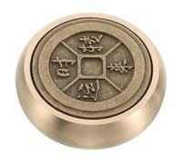 HAPINARY Presse-Papier Rond en Laiton Ancien, Accessoire Bureau Lourd Design Calligraphié, Ornement Décoratif Adapté aux Espaces de Travail et Maison