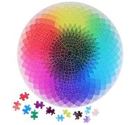 HAPINARY Puzzle Arc-en-Ciel Dégradé 1000 Pièces Rond pour Adultes, Puzzle à Couleurs Changeantes, Casse-Tête Créatif pour Loisirs et Collection