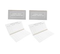 HAPINARY Registres de Chèques Papier Solide Portable Caractères à Fort Contraste Grand Modèle 4 Pcs avec Section Date pour Domicile et Bureau