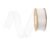HAPINARY Ruban en Tulle Blanc 4cm pour Décoration Créative de Noël, Surface Lisse, pour Emballage de Présents et Bricolage Festif, 1 Rouleau