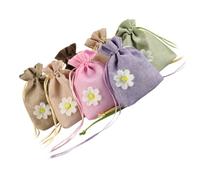 HAPINARY Sachet à Cordon en Lin 12 Pièces Pochettes Colorées pour Lavande Épices Thé Fleurs Séchées Paquet Décoratifs Réutilisables