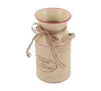 HAPINARY Seau à Fleurs Fer Élégant Pot De Plantation Beige pour Salon Bureau Et Décoration De Table Adapté Aux Fleurs Fraîches Et Séchées Style Rustique