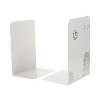 HAPINARY Serrage-Livres en Acier Inoxydable Blanc, Angle Réglable, Design Chinois Moderne, Support Multifonctionnel pour Bureau et Bibliothèque, Lot de 2 Pièces