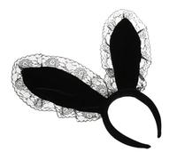 HAPINARY Serrage-tête Accessoire Photo pour Femme Oreilles de Lapin en Dentelle Noire Élégant et Confortable pour Carnaval et Fête Déguisée