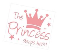 HAPINARY Sticker Mural Princesse Couronne Rose en Pvc Autocollant Amovible Facile à Poser pour Décoration Chambre D'garçon et Filles et Nurserie Ambiance Douce