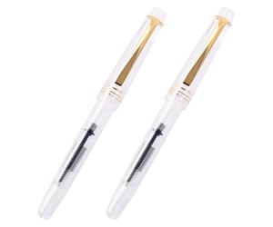HAPINARY Stylo Pinceau de Calligraphie Chinoise Pointe Souple, 2 Pièces | Modèle Portable à Long Manche, Fibre Synthétique et Plastique, pour Écrire des Caractères Chinois sur Papier de Riz