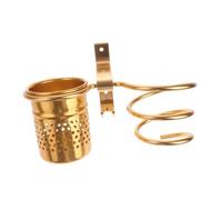 HAPINARY Support Mural Sèche Cheveux Aluminium Doré Rack Pratique et Durable pour Salle de Bain pour Surfaces Lisses Accessoire de Rangement Sèche Cheveux