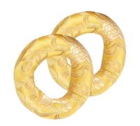 HAPINARY Support Rond en Coton pour Bol Chantant Tibétain, Coussin de Protection Jaune Élégant, Lot de 2 Set de Set de Pièces, pour Contemplation et Pratiques Couleur Aléatoire