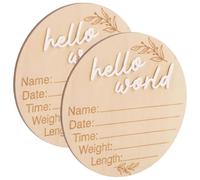 HAPINARY Tableau D'annonces de Naissance pour Commémorer de Naissance Bébé 2pcs en Bois Marron Rond Photo Prop Décoration Chambre