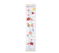 HAPINARY Tableau de Croissance Murale Garçon et Filles Style Nordique en Toile Blanche Motif Fleur, Facile à Suspendre et Enroulable Rangement Pratique