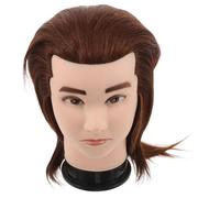 HAPINARY Tête de Mannequin pour L'entraînement, Mannequin en Cheveux Humains, Marron, Fibre Haute Température, Simulation Réaliste, Prise en Main Confortable, pour Apprentis, Écoles
