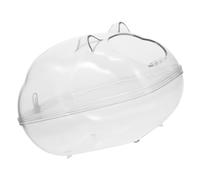 HAPINARY Toilette Transparente pour Hamster Moyen, Récipient de Bain Anti-poussière en Plastique Sûr, Bassine pour Petits Animaux Compatible Cages, Salle de Bain Pratique pour Cochon