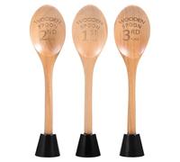 HAPINARY Trophée de Cuillère en Bois Cuisine Gravée, 3 Pièces | Base en Bois Incluse, pour Concours Cuisine et Pâtisserie, Récompenses 1ère, 2ème et 3ème Places