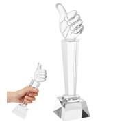 HAPINARY Trophée en Verre Délicat Geste du Pouce Levé, Récompense Polyvalente pour Enseignants et Étudiants Lors de Cérémonies Artistiques Remise de Prix