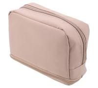 HAPINARY Trousse de Maquillage Compacte en Nylon Résistant pour Pinceaux, Pochette à Pinceaux de Maquillage Rose Clair, Organisateur Multifonction de Voyage Compartiments Séparés et