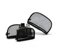 HAPINARY Trousse De Maquillage en Maille Noire avec Séparateurs 3 Tailles Assorties Fermeture Éclair Organiseur De Voyage pour La Maison