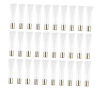 HAPINARY Tube De Brillant à Lèvres Transparent Souple 50 Pièces 15 Ml Pour Cosmétiques Diy Voyage Réutilisable Bouchon Doré Bord Droit