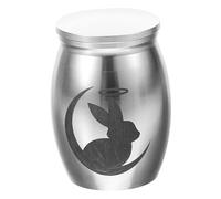 HAPINARY Urne à Cendres pour Animaux De Compagnie Acier Inoxydable Urne Miniature Lapin pour Souvenirs Sécurisée Et Portable
