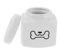 HAPINARY Urne Funéraire pour Animaux en Céramique 9,5 X 9,3 X 9,3 CM Boîte à Cendres Scellée pour Chien et Chat Urne Commémorative Noire Motif Os pour Souvenir Animal de Compagnie