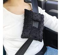 HapiPoppy Coussin de protection pour ceinture de sécurité, idéal en post-opératoire, en tissu Minky à pois, noir