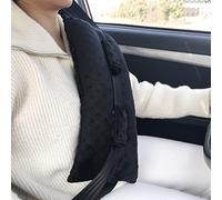 HapiPoppy Oreillers de Mastectomie pour Ceinture de sécurité Post-Chirurgie Contre Le Cancer du Sein - Coussin de Ceinture de sécurité - Bypass Cardiaque - Cadeau pour Femme - Minky Dot Noir