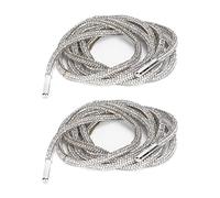 Hapivida 120cm Strass Glitter Corde, Chaussure Dentelle Strass Ceinture Robe Chaîne Strass Exquis Lacets Idéal pour Pantalon Chaussures Décoration (2 pièces), argent, Taille unique
