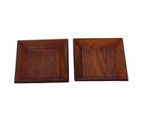 Hapivida 2 Assiettes en Bois d'Acacia, Assiettes Carrées en Bois Faites à la Main, Plateaux de Service, Vaisselle Rustique Réutilisable pour Charcuterie, Apéritifs, Salle à Manger (L)