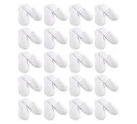 Hapivida 20 Paires Pantoufles d'Hôtel, Blanc, Unisexe, Adultes, Classique, Antidérapant, Conception de Semelle Épaisse, Matériau Confortable, Bout Fermé