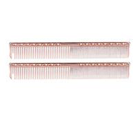 Hapivida 2pcs en acier inoxydable coupe de cheveux peigne polyvalent Outil de styling pour salon Utilisation à la maison Couleur Or Argent Rose Noir Taille 20 x 2,8 cm (Or rose)