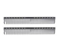 Hapivida 2pcs en acier inoxydable coupe de cheveux peigne polyvalent Outil de styling pour salon Utilisation à la maison Couleur Or Argent Rose Noir Taille 20 x 2,8 cm (Noir)