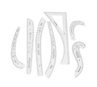 Hapivida 7 pièces règle de couture set tailleur, règles acrylique transparent haute précision pour création de patrons, dessin de mode et modification de motifs, idéal pour couturi