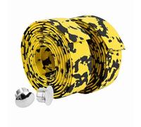Hapivida Bande Poignée Guidon Vélo Route, 2 Pièces Antidérapant Absorbant Transpiration Noir Blanc pour Cyclisme (yellow+black)