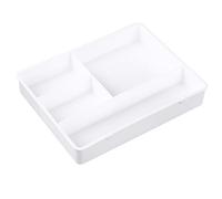 Hapivida Boîte de Rangement pour Bureau, Organiseur de Tiroir avec Séparateurs, Grand Récipient de Classification en ABS, Idéal pour Salle de Bain, Bureau, Étudiant (Blanche)