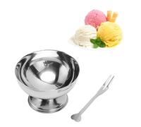 Hapivida Bols à Glace, Tasses à dessert en Acier Inoxydable, Bols à Bagatelles Sur Pieds, Plats de Service, Mini Tasses à Milk-Shake pour Crème Glacée, desserts, Pudding, Fruits, Apéritif