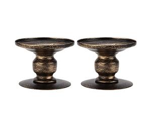 Hapivida Bougeoir en Fer, Bougeoir Moderne et Léger avec Design Simple pour Décoration de Table et Cadeaux, Bougeoir Ancien en Fer pour Dîners aux Chandelles et Banquets