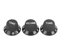 Hapivida Boutons de Commande pour Guitare, 3 Pièces de Boutons Rotatifs en Plastique pour Réglage du Volume et de la Tonalité, Design Strié pour Une Meilleure Adhérence et Précisio