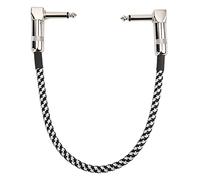 Hapivida Câble Instrument, Fil Guitare Tressé Cuivre Blindé 11.8in Réduction Bruit pour Scène Spectacle (Noir et blanc)