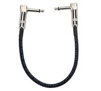 Hapivida Câble Instrument, Fil Guitare Tressé Cuivre Blindé 11.8in Réduction Bruit pour Scène Spectacle (Noir Bleu)