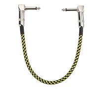 Hapivida Câble Instrument, Fil Guitare Tressé Cuivre Blindé 11.8in Réduction Bruit pour Scène Spectacle (Noir Jaune)