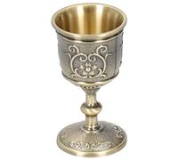 Hapivida Calice de Gobelet Vintage, Tasse à Vin en Bronze Gaufré Mini Verres à Vin Coupe en Cuivre Royale MéDiéVale EuropéEnne Vin pour Boire du Whisky Vodka Vin Liqueur (S)