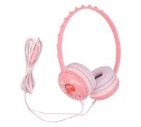 Hapivida Casque Audio Enfant Filaire avec Microphone, Bandes Frontales Réglables Design Dinosaure Mignon Coussinets Oreille Doux Stéréo 3.5mm Jack pour iOS/Android, Compatible avec (Rose)