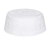 Hapivida Chapeau de Prière Musulman, Bonnet Homme en Coton Tricoté avec Broderie, Modèle 57, pour Eid Ramadan et Cadeaux, Accessoire de Mode et de Foi, Confort et Praticité, pour Hommes Musulmans